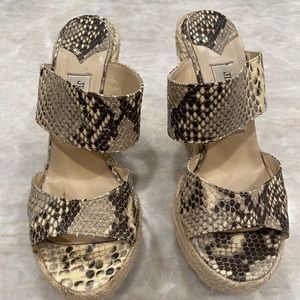 Jimmy Choo Python print wedges. Size 37.